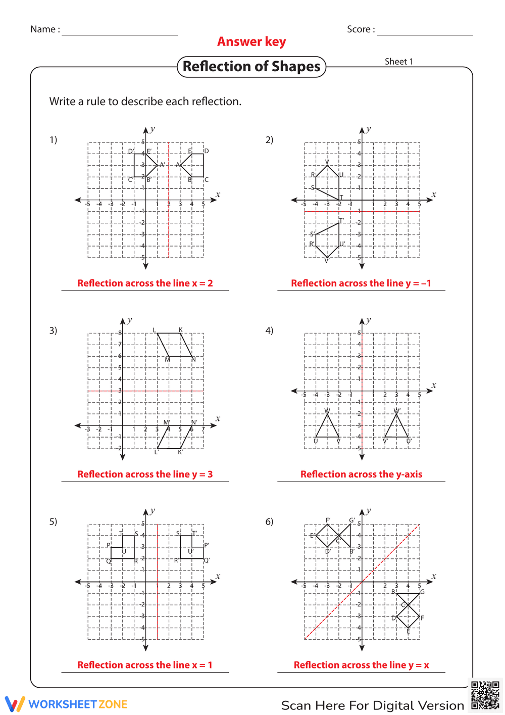 Write the Rules for Reflection of Shapes - Page 2
