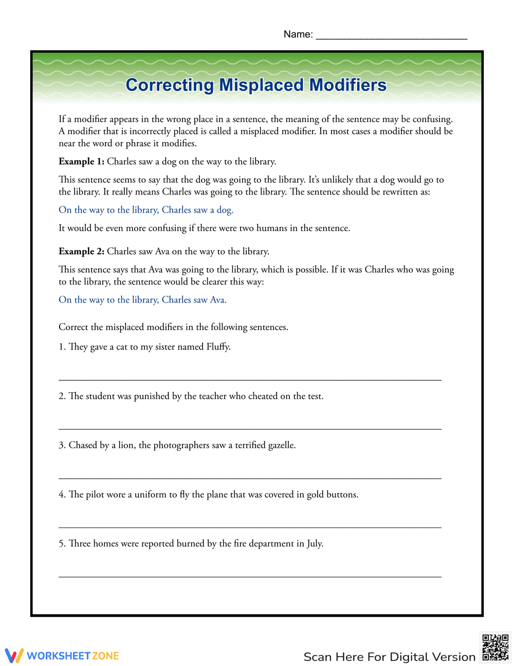 Correcting Misplaced Modifiers in Sentences - Page 1