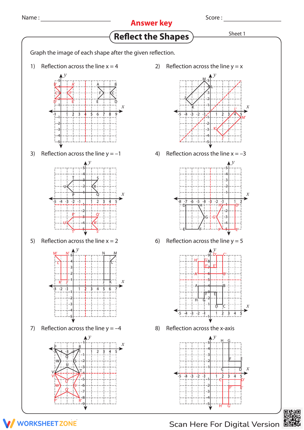 Interactive Reflection and Graphing Worksheet - Page 2