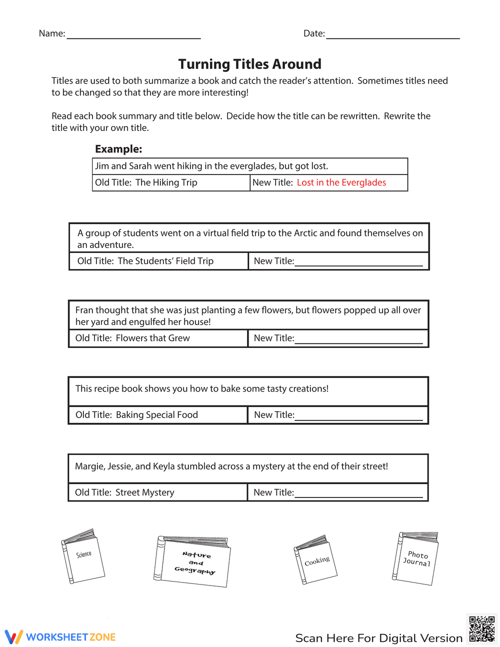 Turning Titles Around Worksheet - Page 1