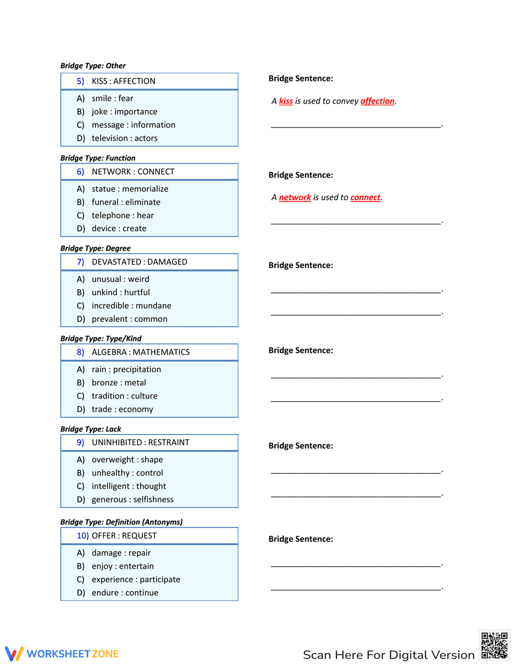 Grade 8 Analogies Worksheet - Page 2