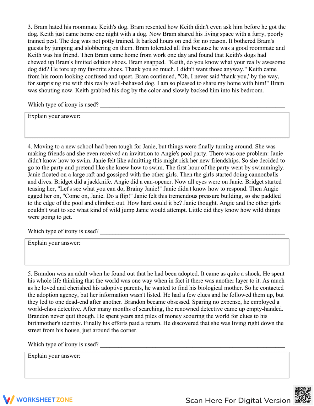 Recognizing Irony in Context: Practice Sheet - Page 2