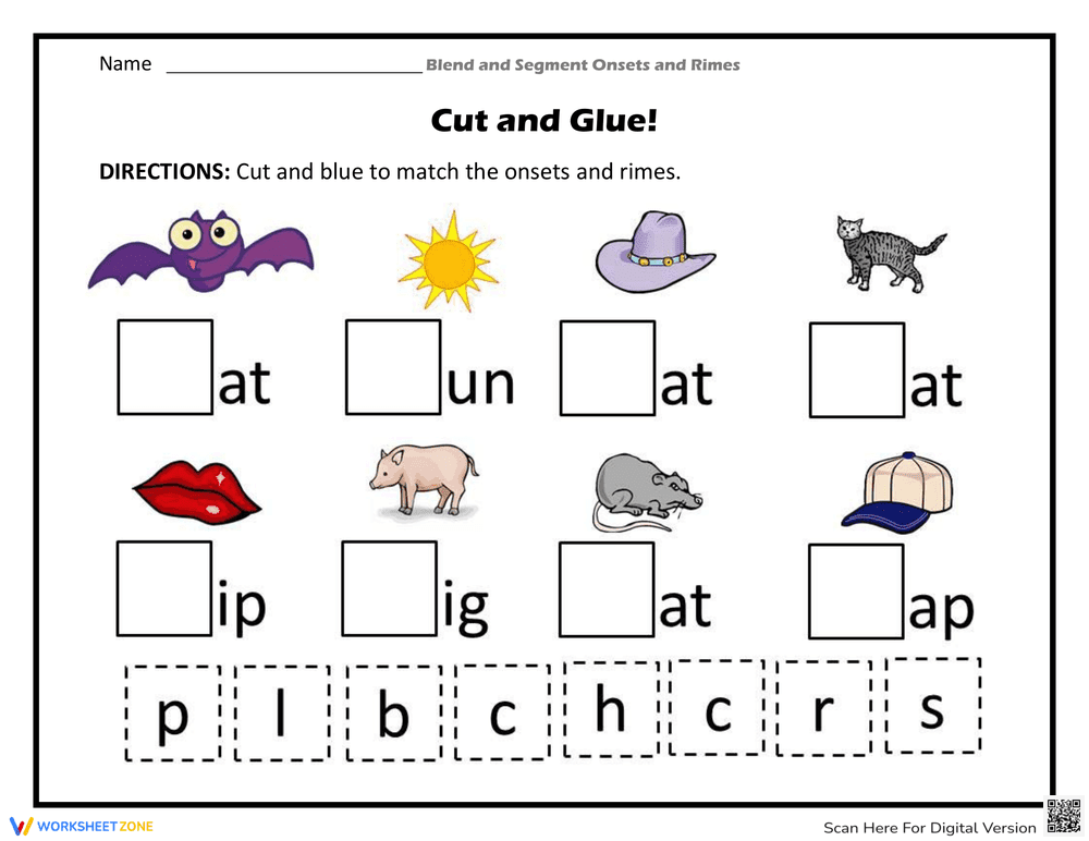 Fun Activity: Cut and Glue Worksheet - Page 1