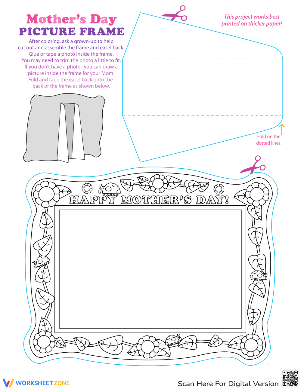 Print a Paper Picture Frame for Mother's Day - Page 1