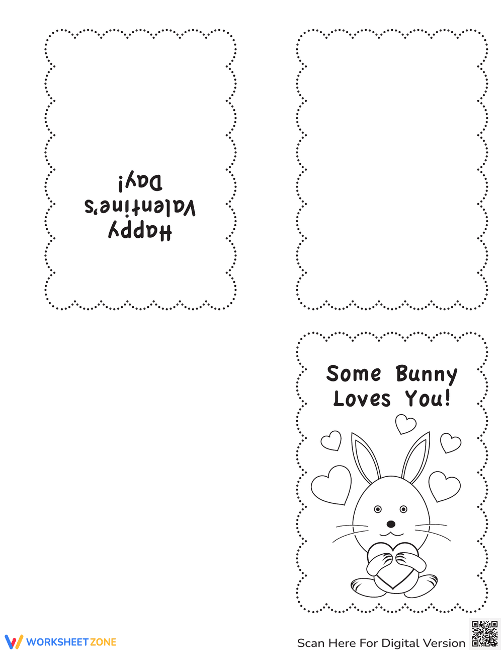 Color Your Own Valentines Printable Card - Page 1