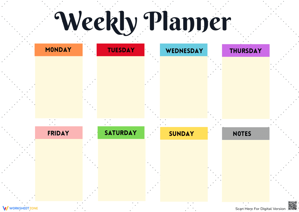 Kids' Weekly Planner 2 for Schedule - Page 1