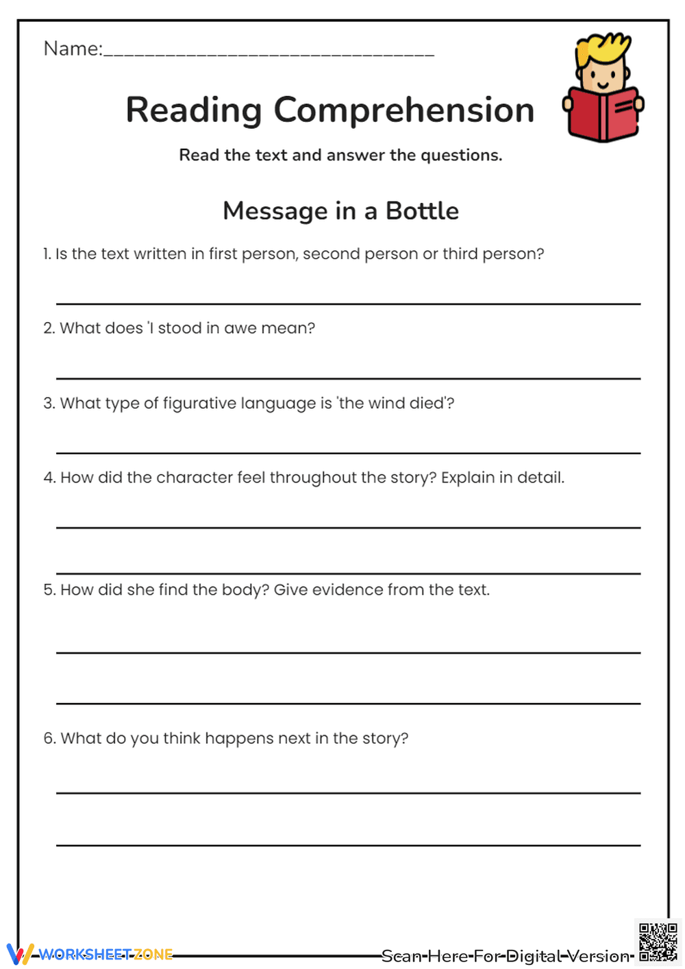 Message in a Bottle - Reading Comprehension Story & Questions - Page 2