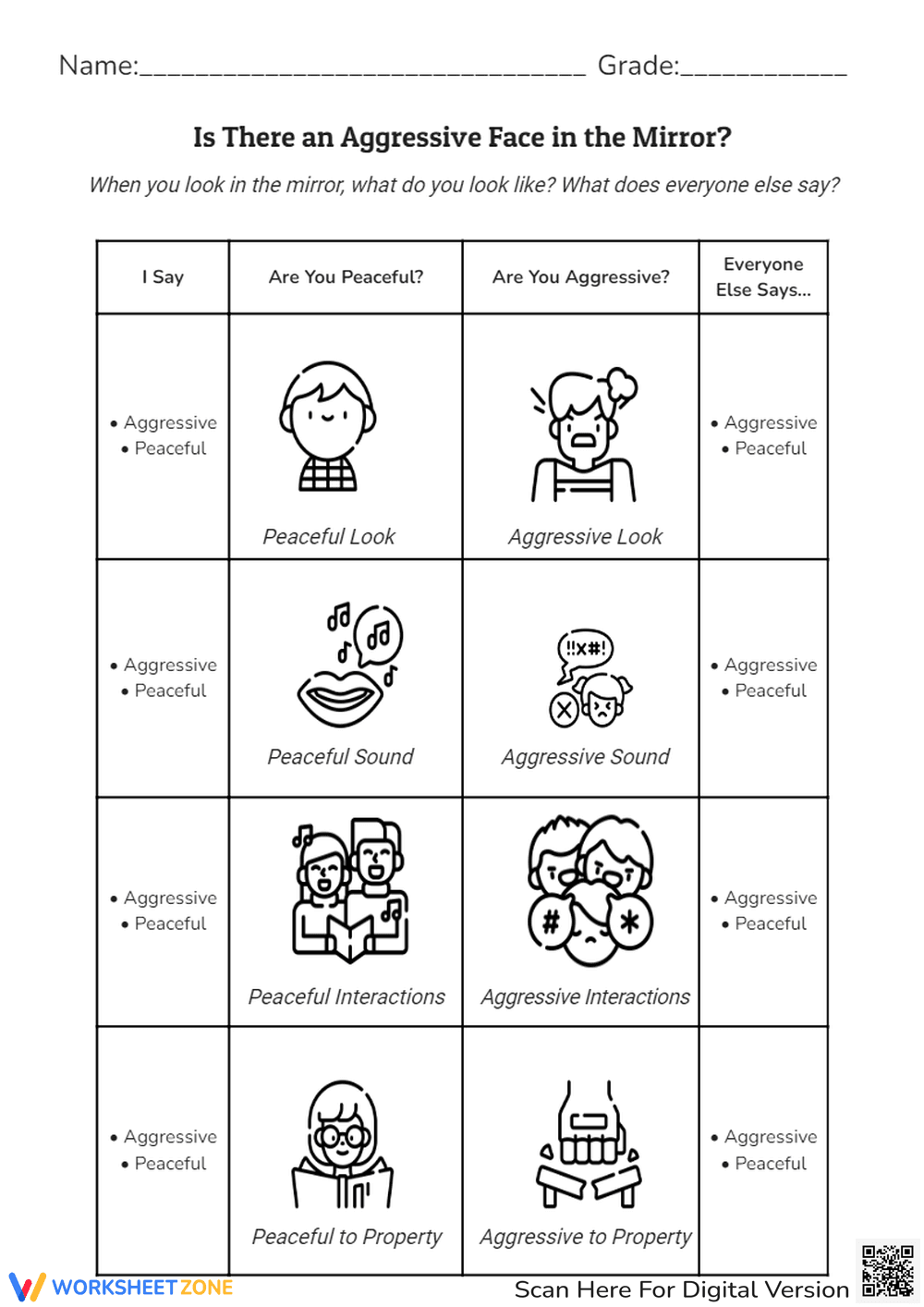Self-Control Worksheets - Page 1