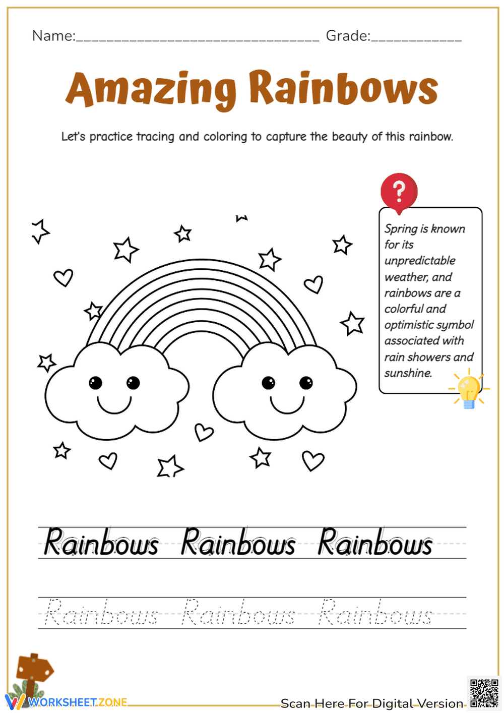 Amazing Rainbow Tracing and Coloring - Page 1