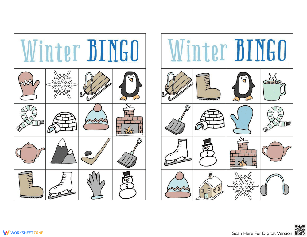 Engaging Winter Bingo Game for Kids - Page 1