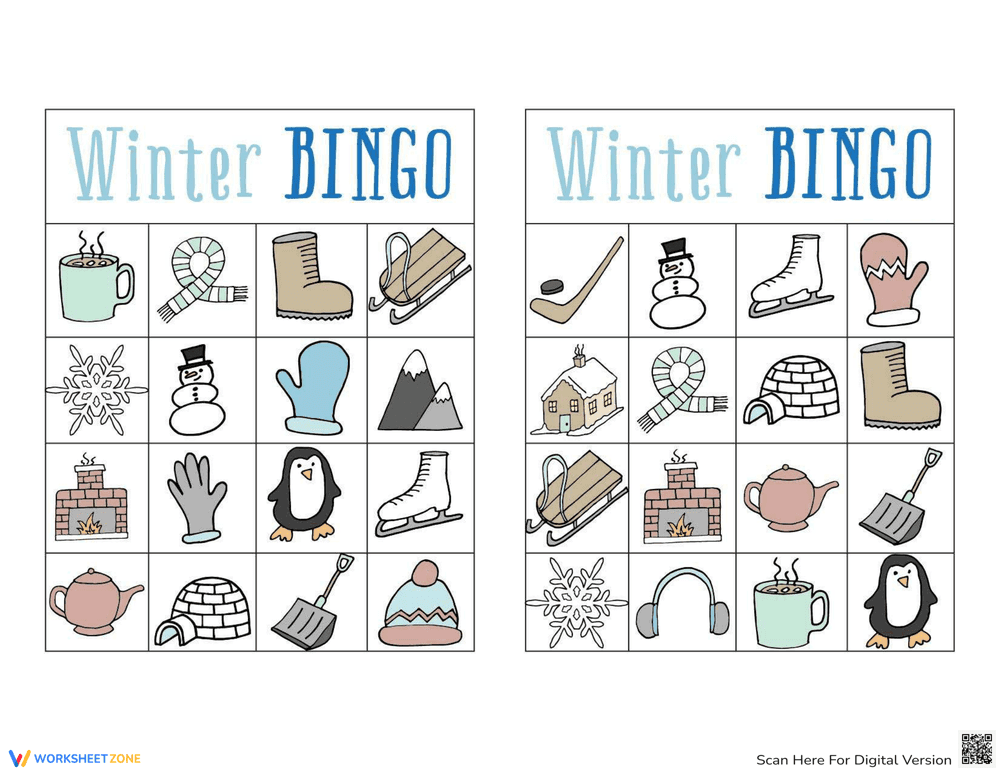 Engaging Winter Bingo Game for Children - Page 1