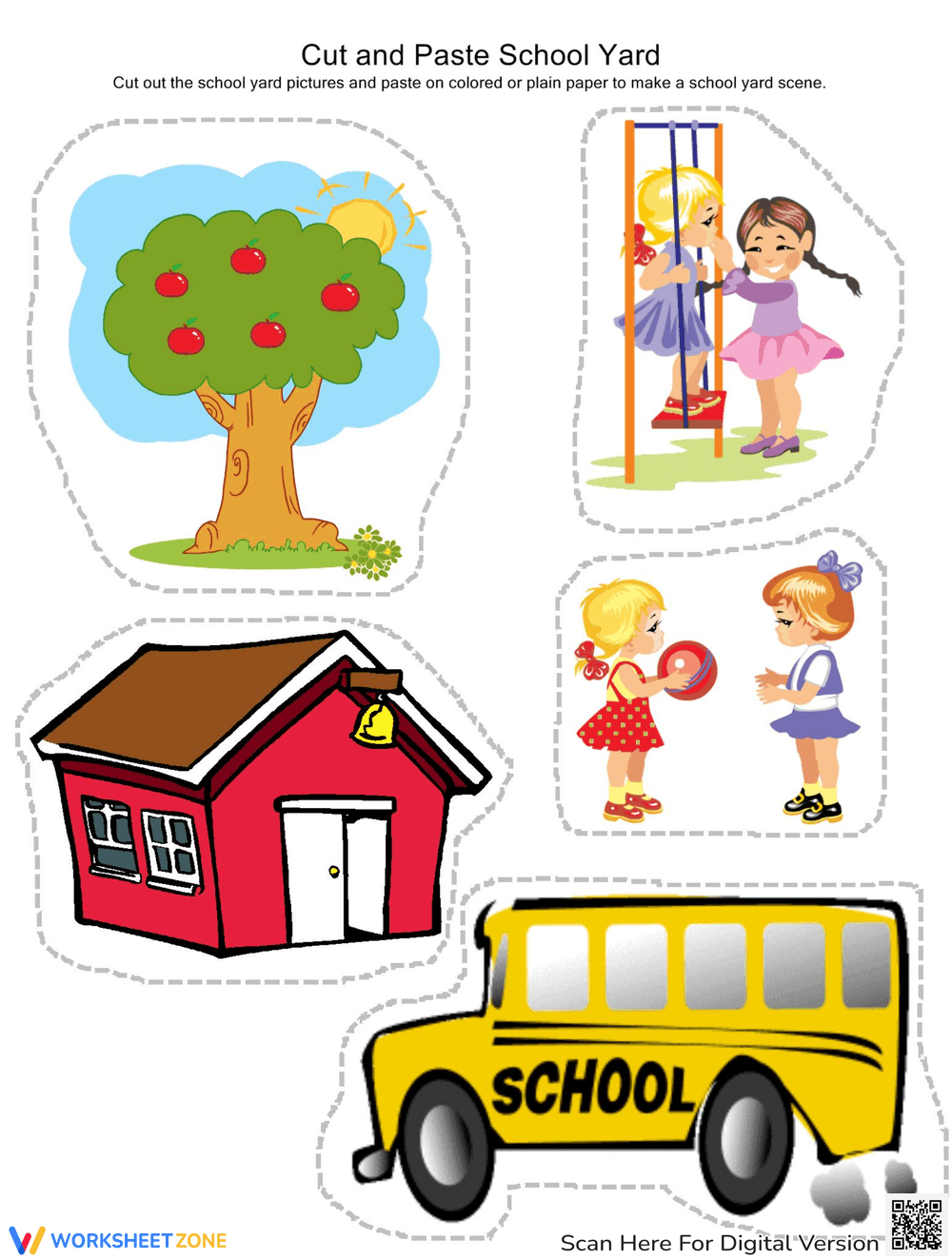 Cut and Paste School Yard Activity - Page 1