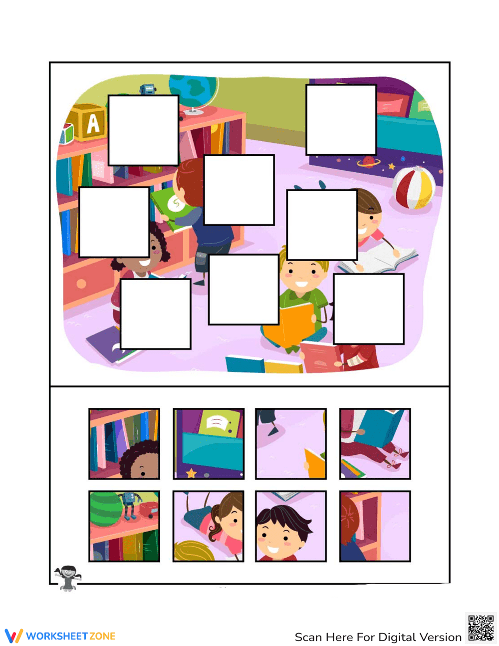 Back to School Cut and Paste Activity Pages - Page 1