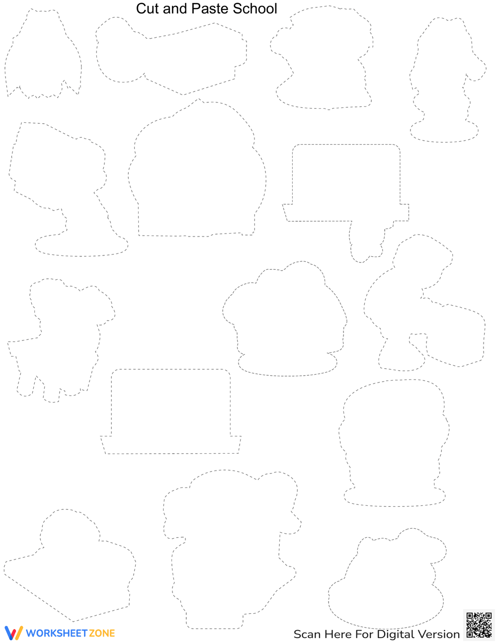 Cut and Paste School Activities Worksheet - Page 2