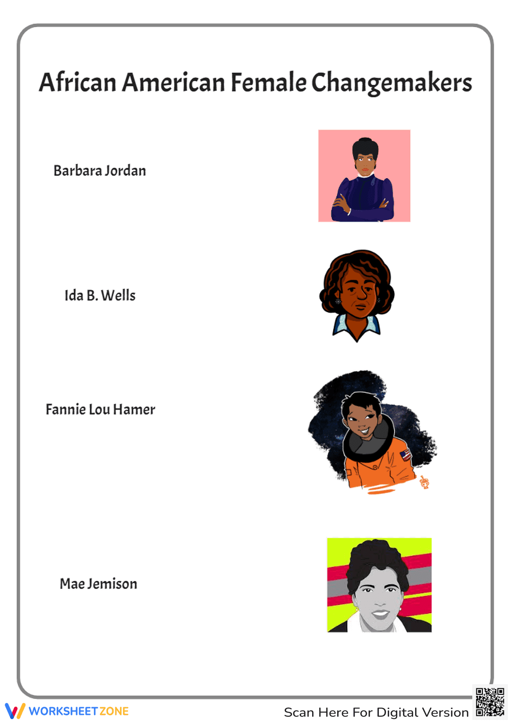 African American Female Changemakers Matching - Page 1