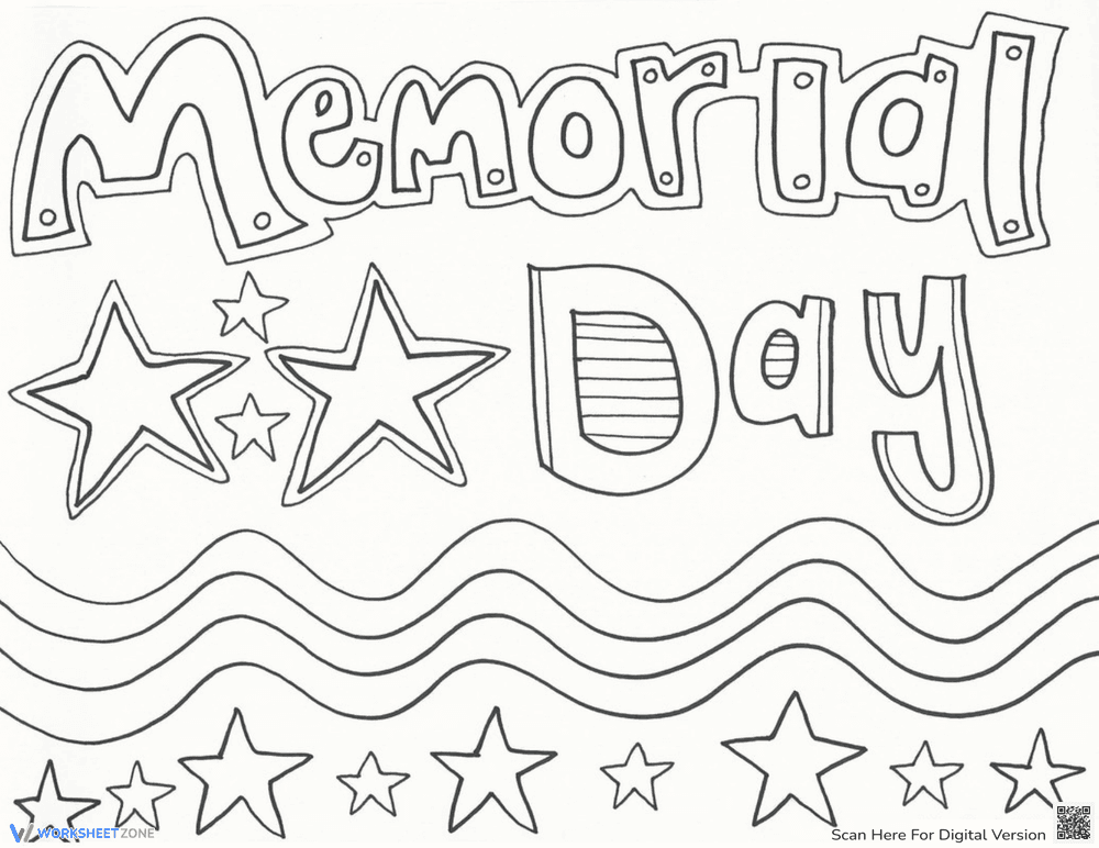 Memorial Day Coloring Page for Remembrance - Page 1