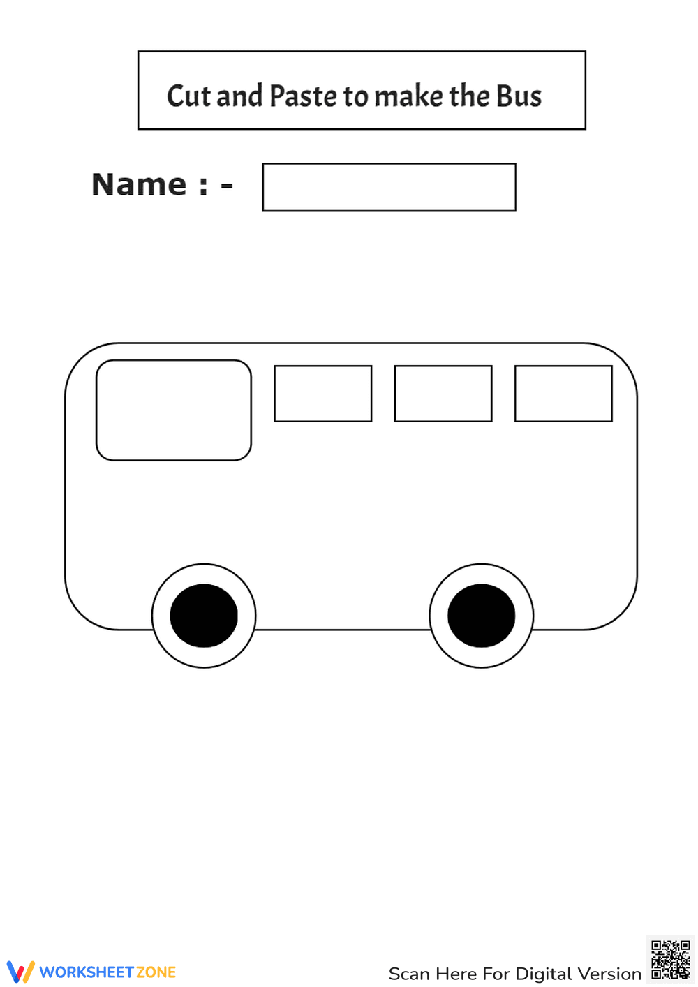 End of the year activities - Cut and Paste to make the Bus - Page 1
