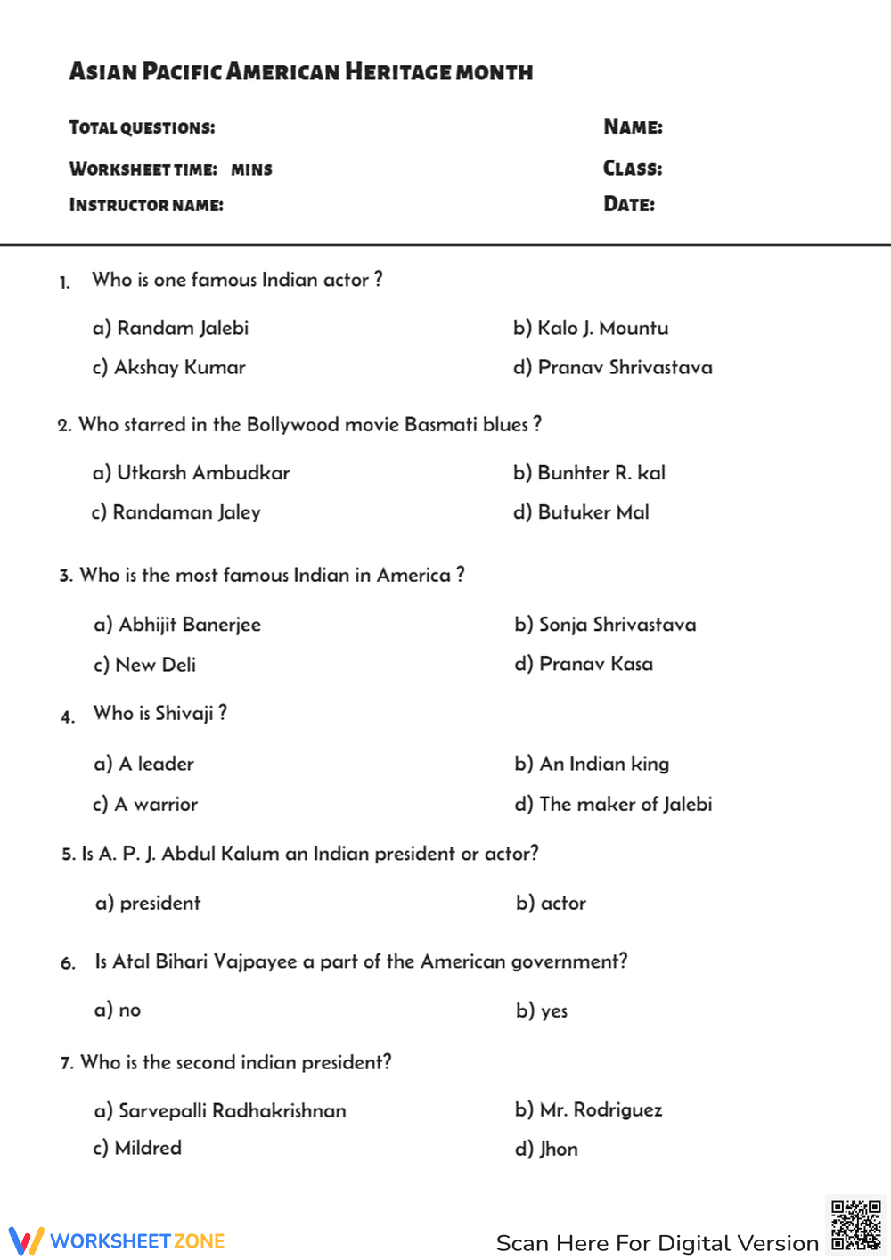 Asian Pacific American Heritage Month- Practice - Page 1