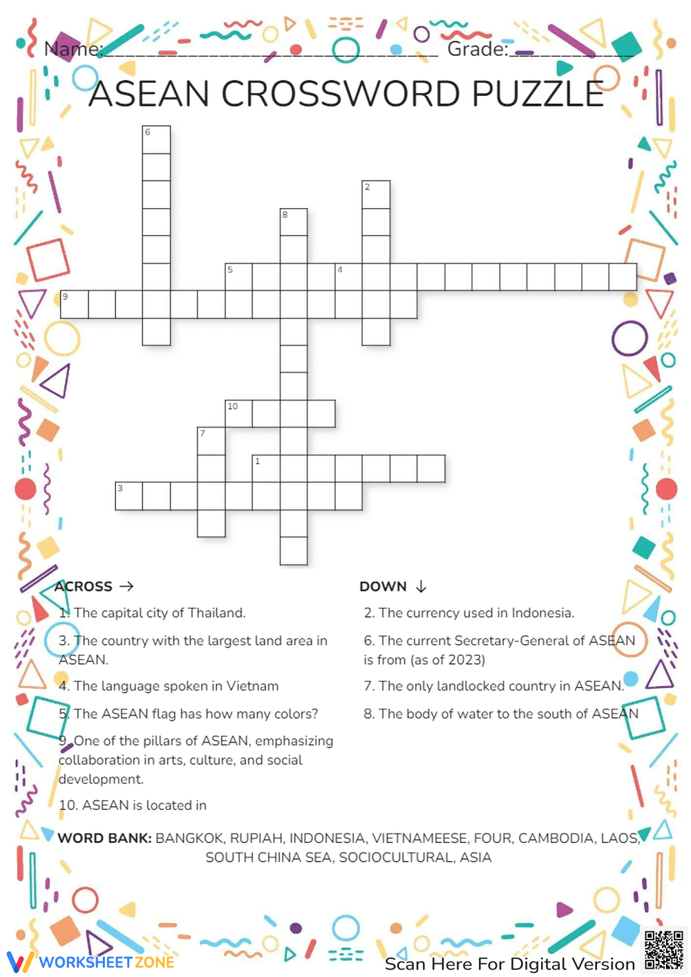 ASEAN CROSSWORD PUZZLE - Page 1