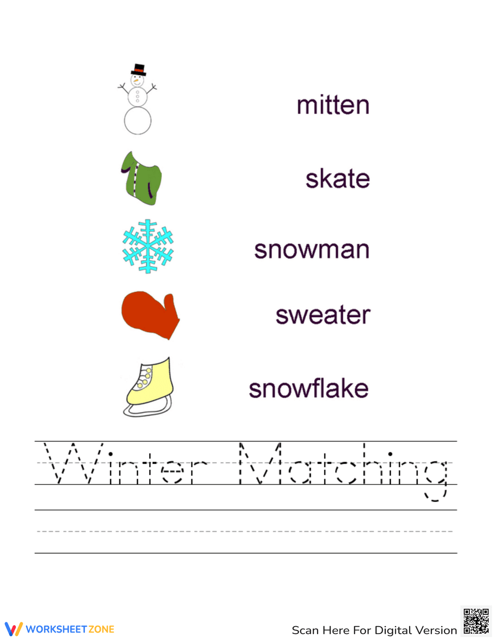 Fun Winter Matching Activity - Page 1