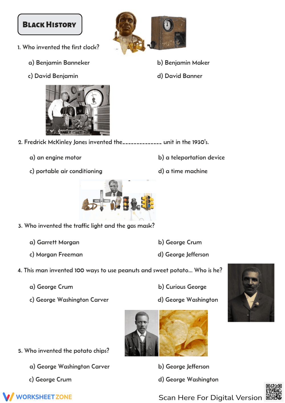 Famous Black Individuals Worksheet - Page 1