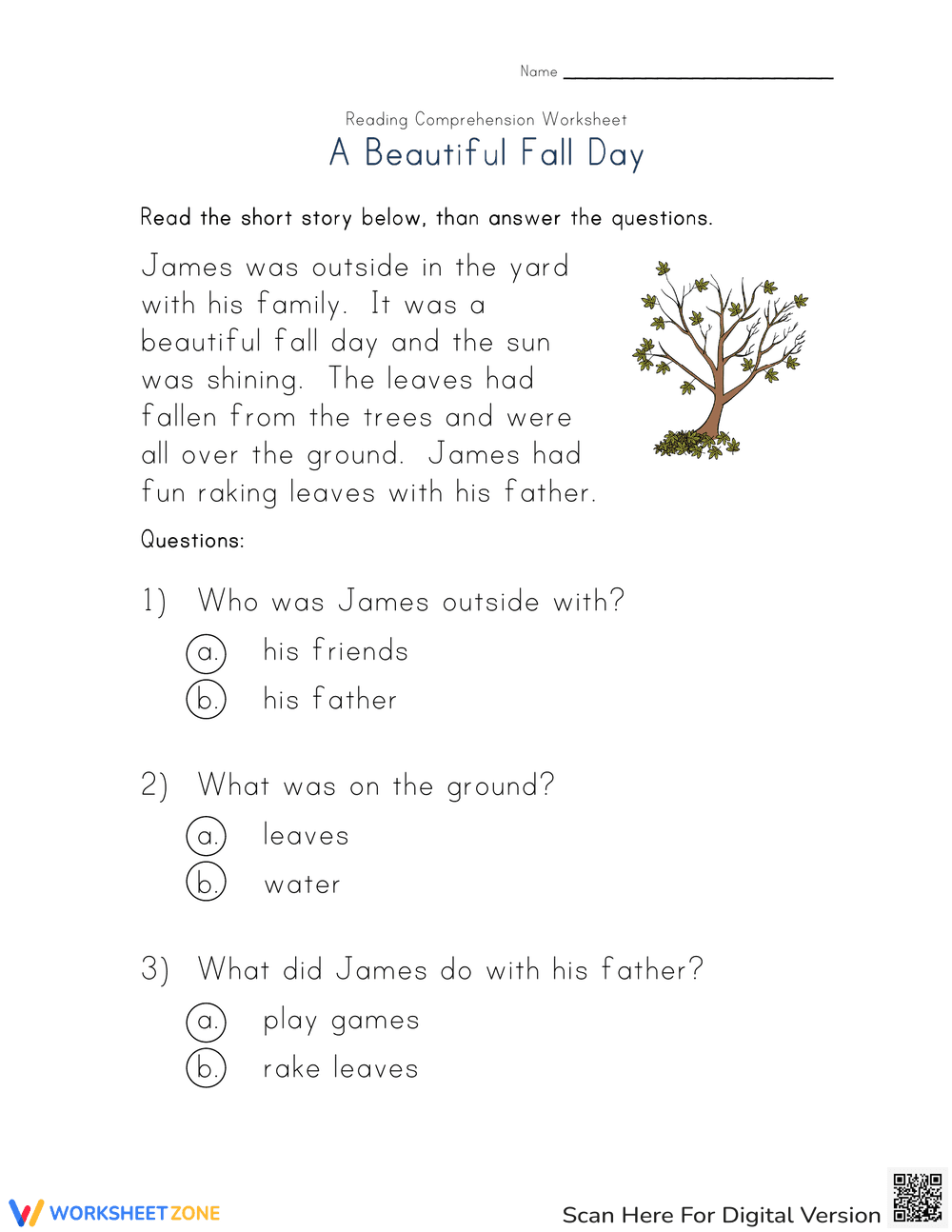 Coloring Page: A Beautiful Fall Day - Page 1