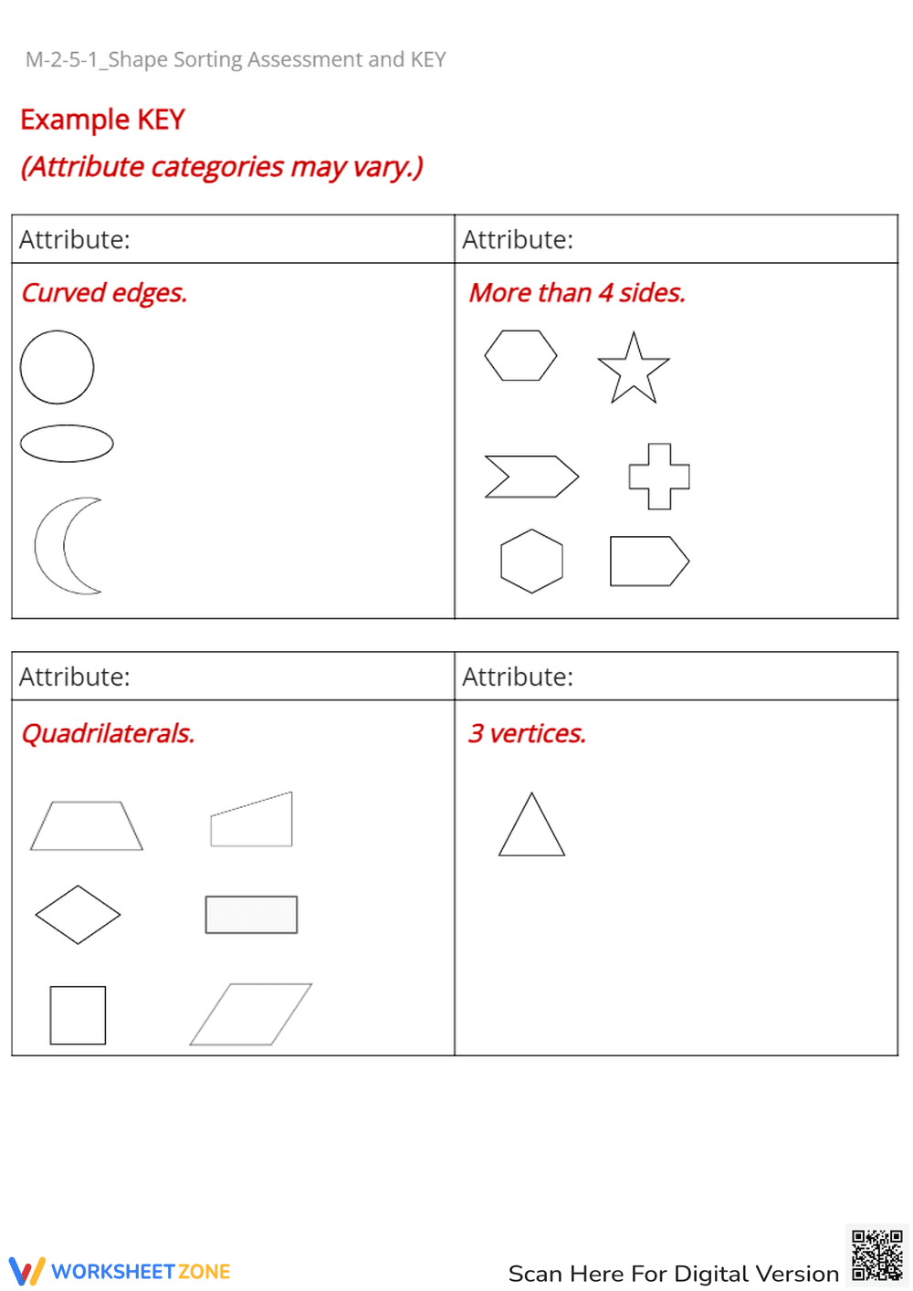 Shape Sorting Activity: Cut, Sort & Glue Shapes by Attribute - Page 2