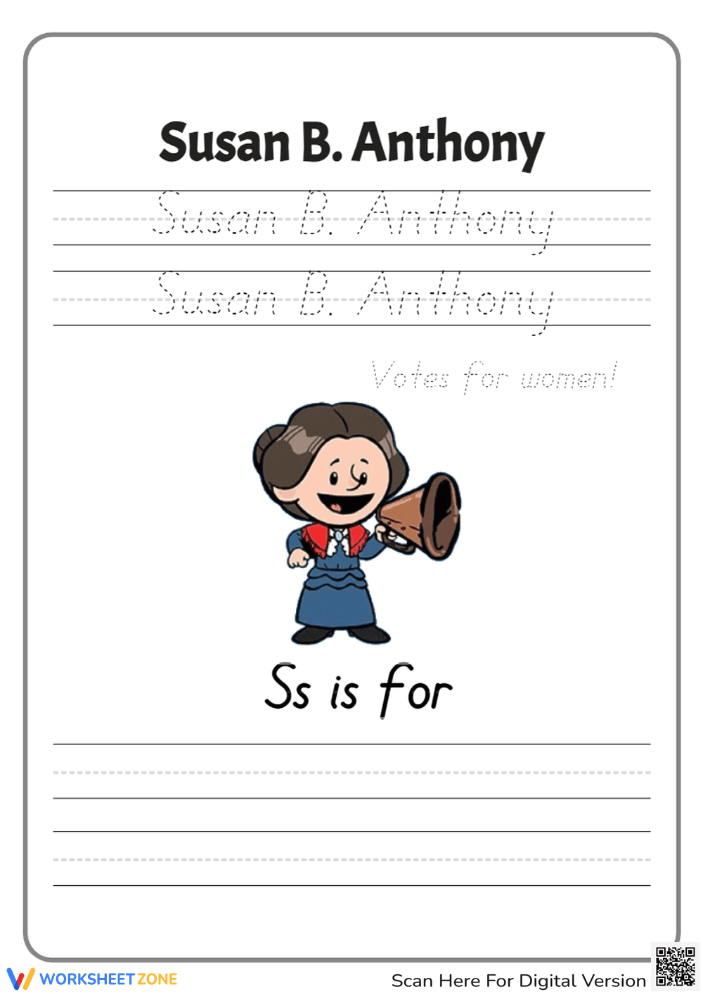 Amelia Earhart: Women's History Tracing Worksheet - Page 1