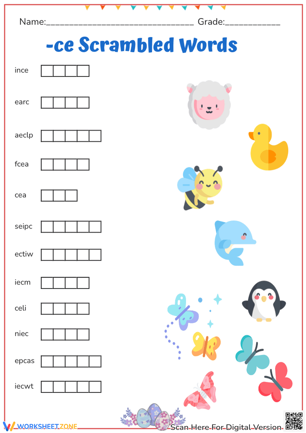 -ce Scrambled Words - Page 1