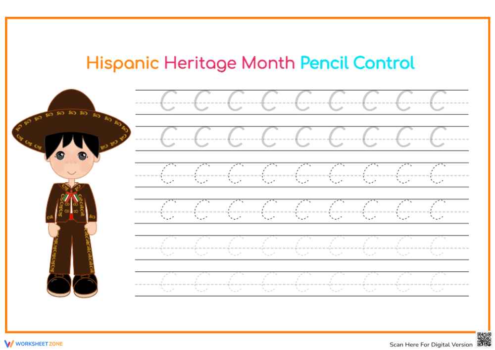 Handwriting Practice for Kids: Letter C Tracing - Page 1