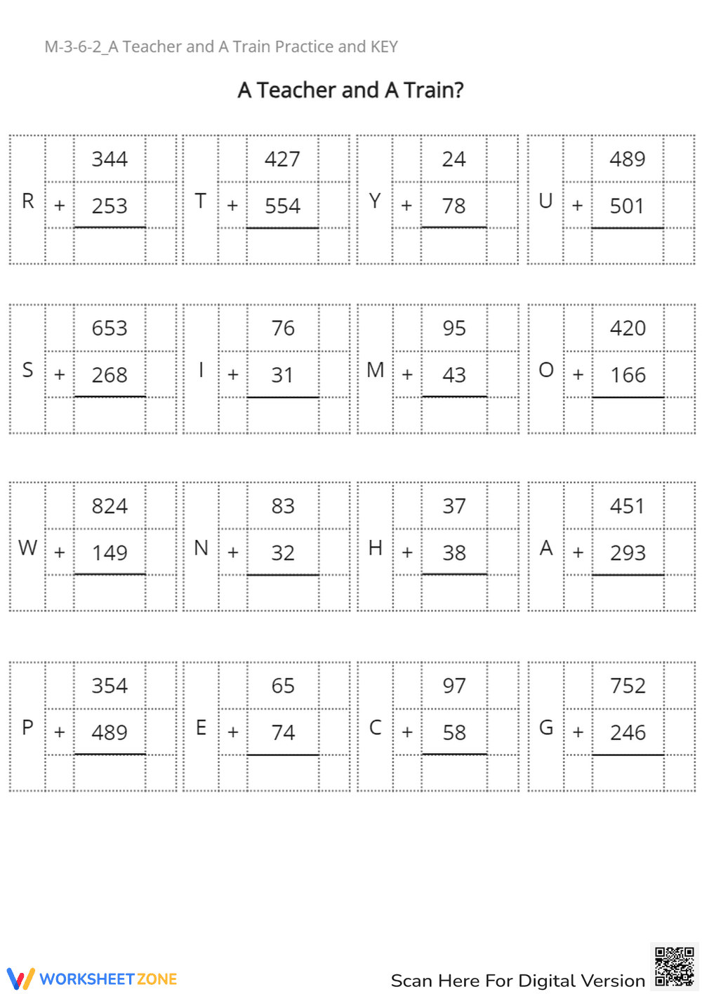 Teacher and a Train Practice Worksheet with Key - Page 1