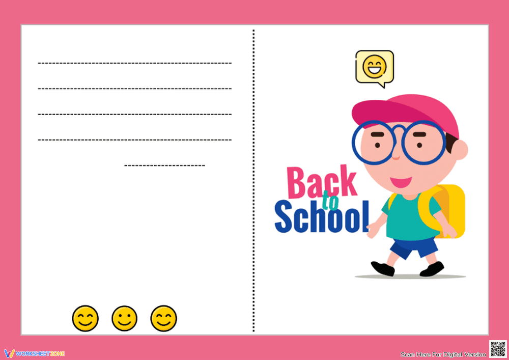 Back to School Printable Card - Page 1