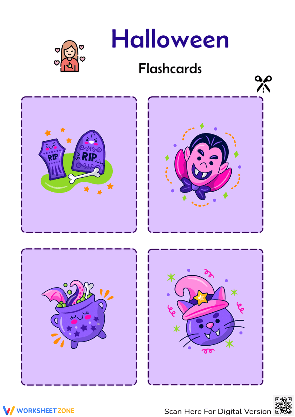 Halloween Flashcards School Supplies - Page 1