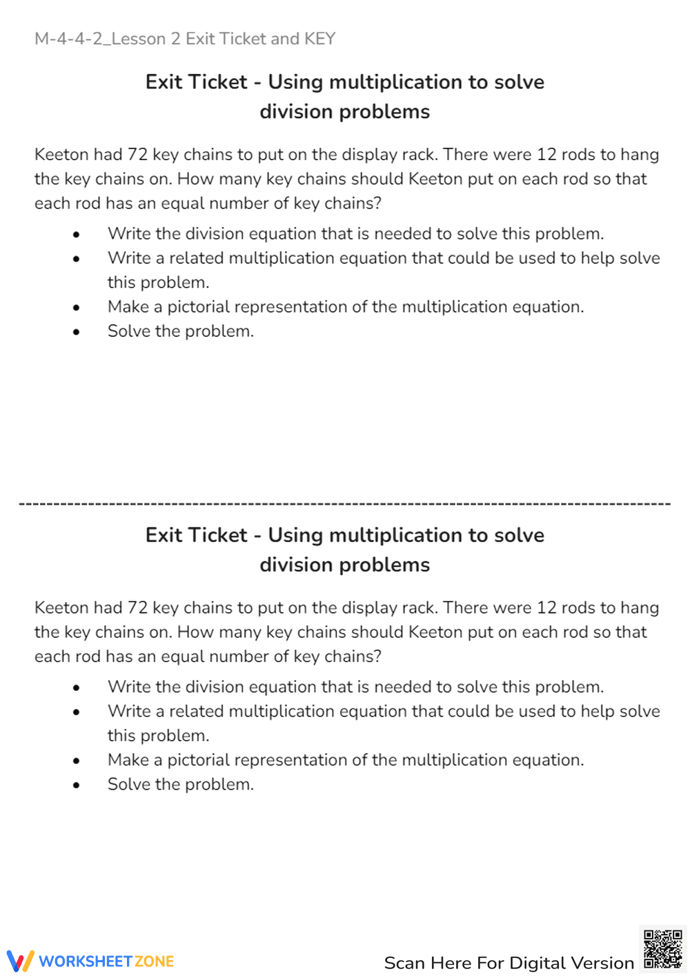 M-4-4-2_Lesson 2 Exit Ticket and KEY - Page 1