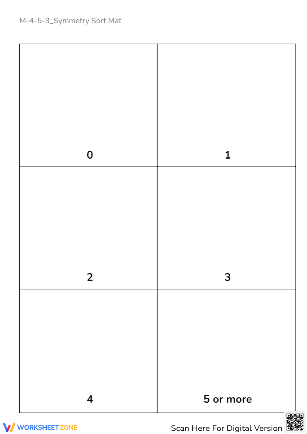 Symmetry Sort: Lines of Symmetry Sorting Mat - Grades 2-4 - Page 1