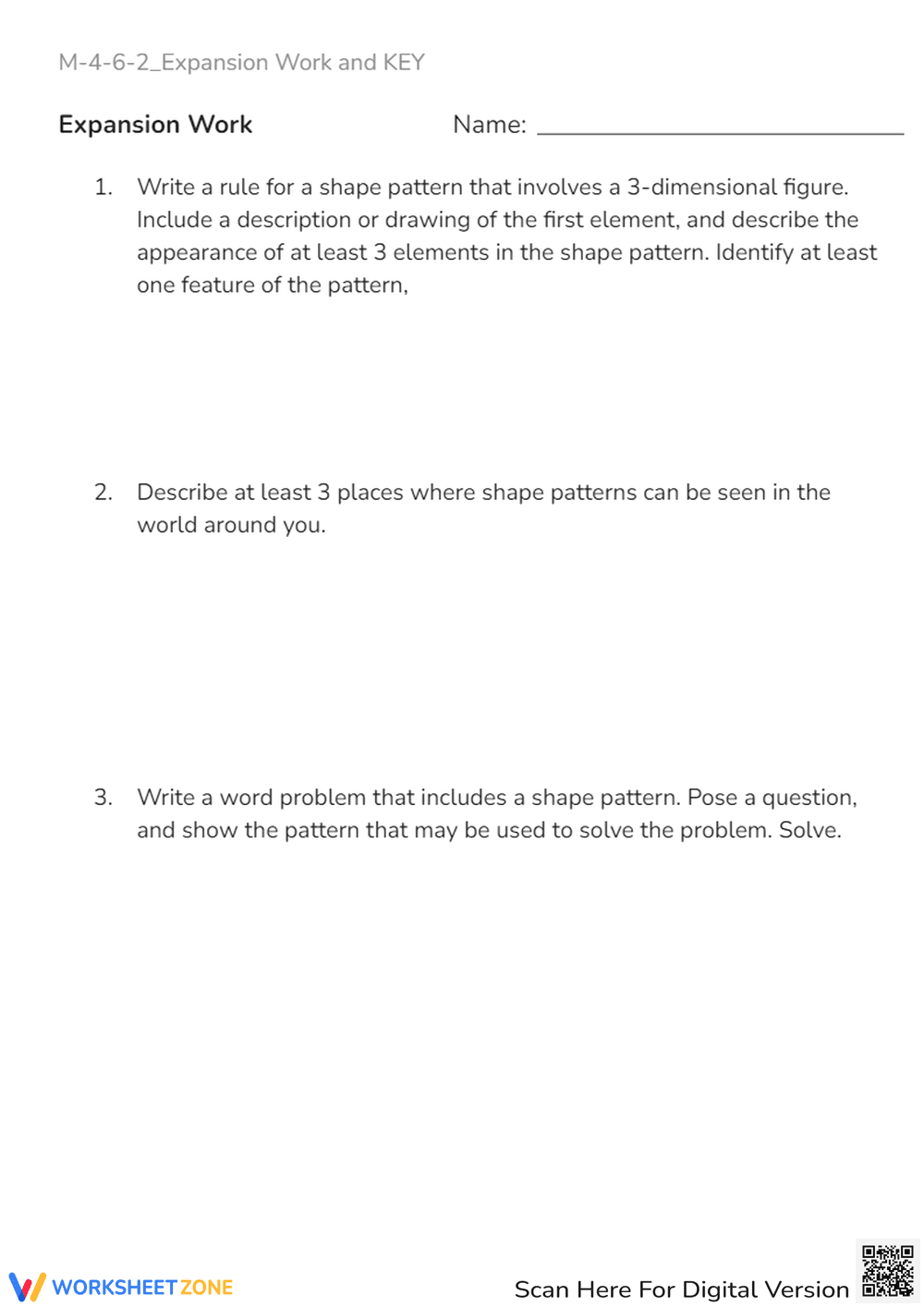 Shape Pattern Rules & Real-World Examples Worksheet - Page 1