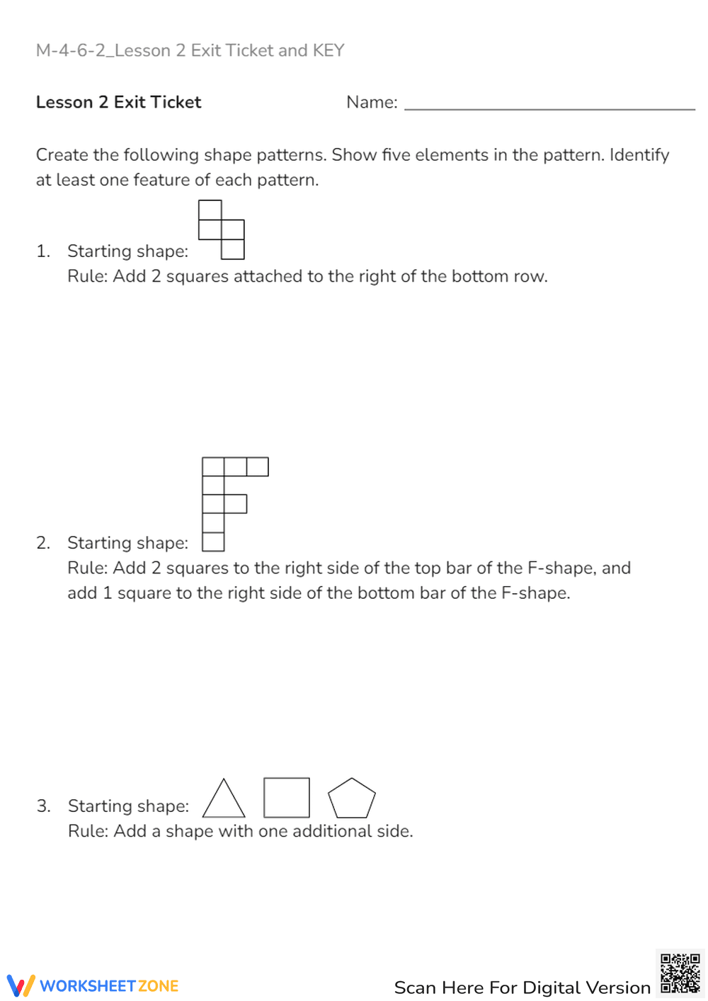 M-4-6-2_Lesson 2 Exit Ticket and KEY - Page 1