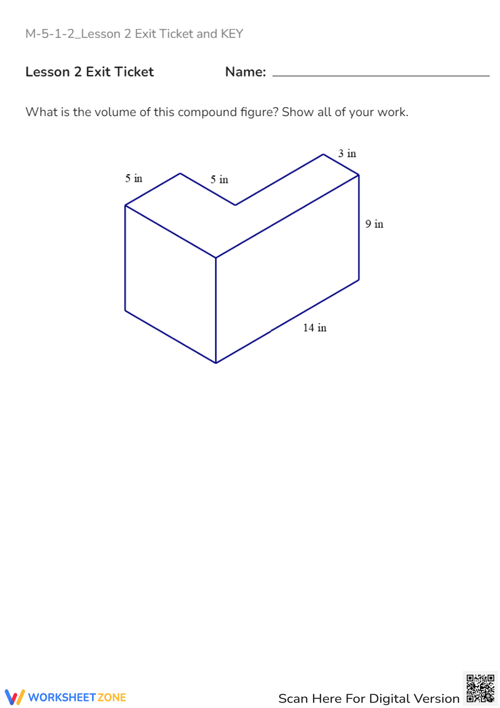 Volume of Compound Figures: 3D Shapes Math Practice Worksheet - Page 1