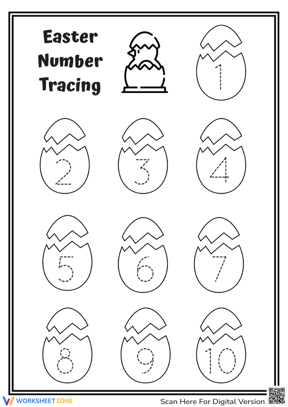 Easter Number Tracing 1-10 - Page 1