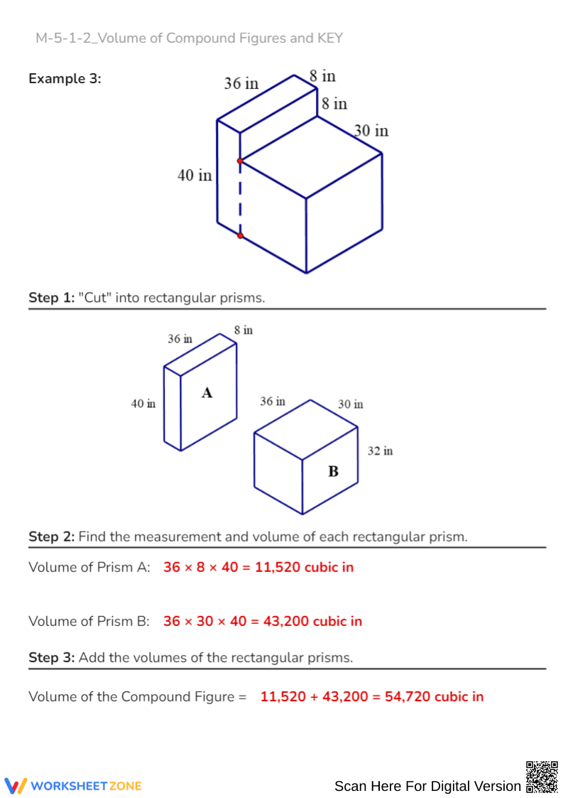 Compound Figures Volume Worksheet and KEY - Page 7