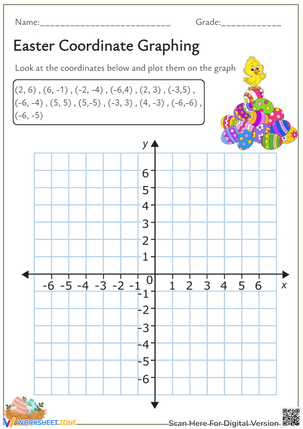 Easter Coordinate Graphing - Page 1