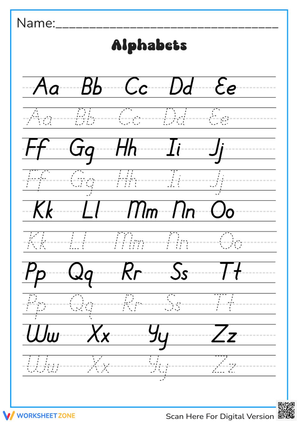 Alphabet Tracing: Uppercase and Lowercase Letters - Page 1