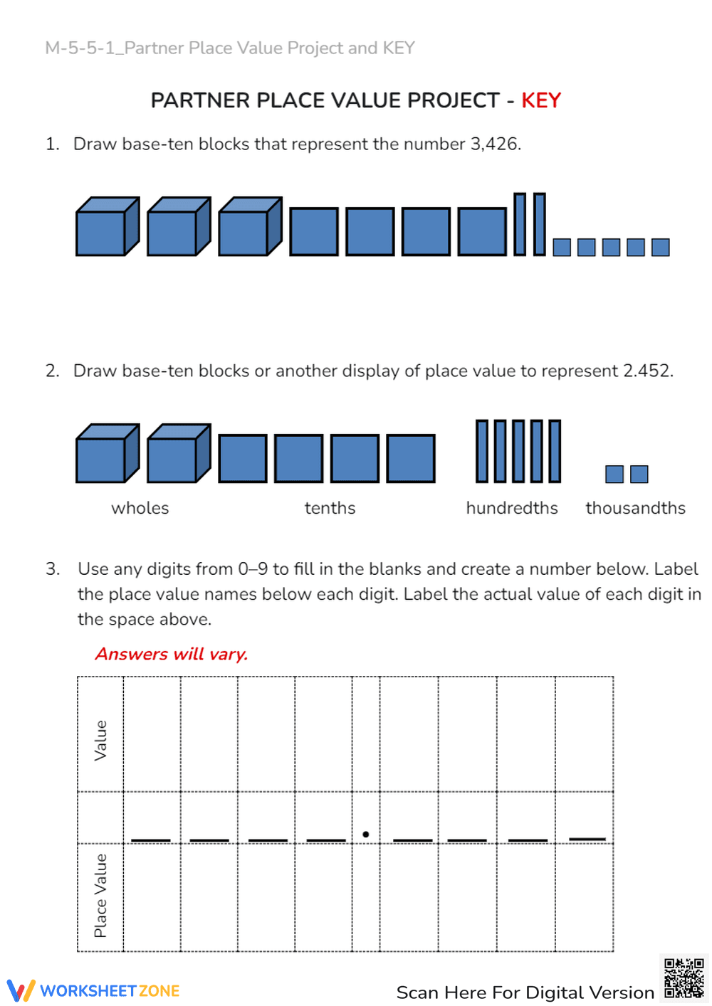 Place Value Project: Base-Ten Blocks & Number Chart Fun! - Page 3