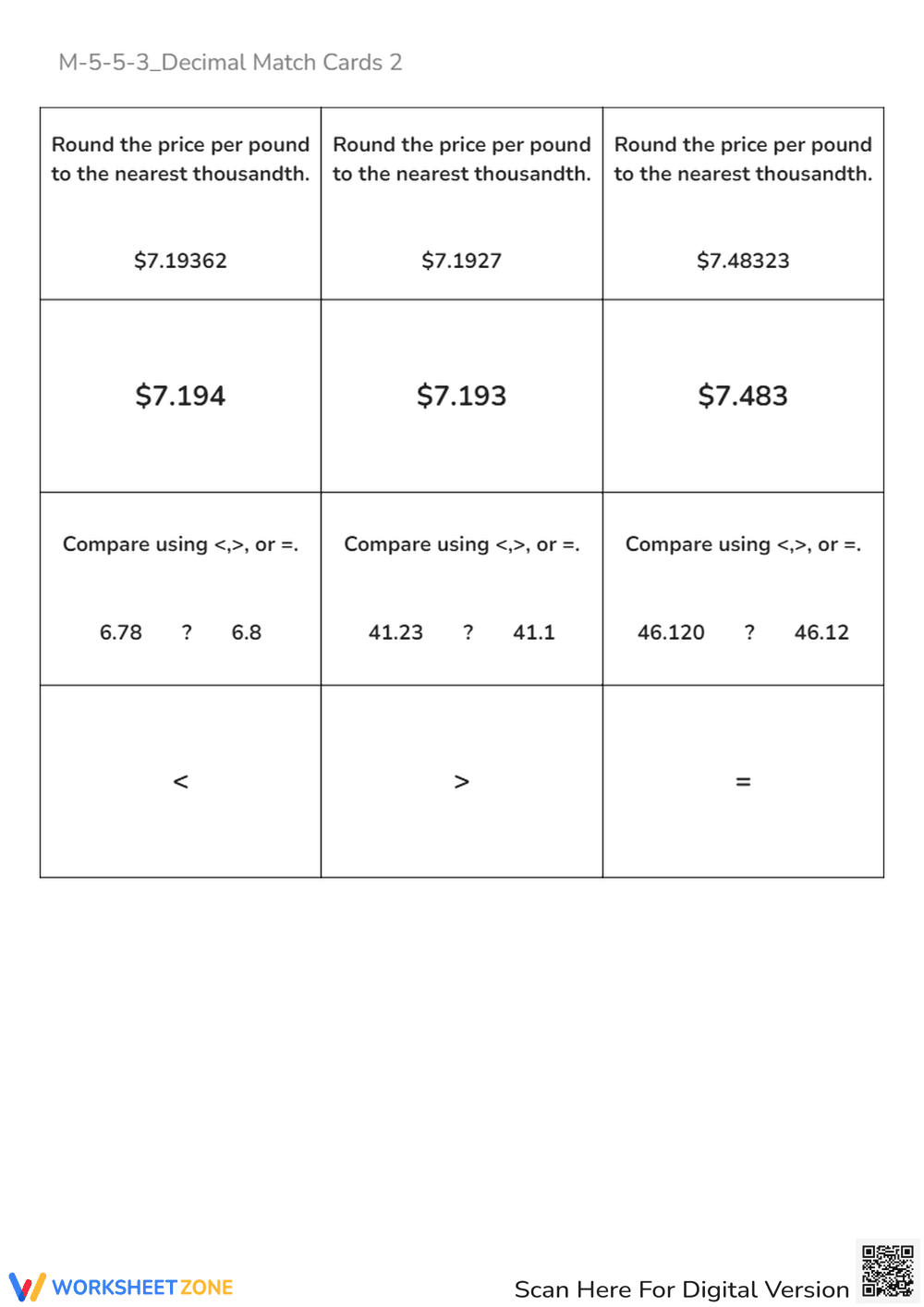 Decimal Rounding: Money Math - Nearest Dollar, Dime & Cent Practice - Page 2
