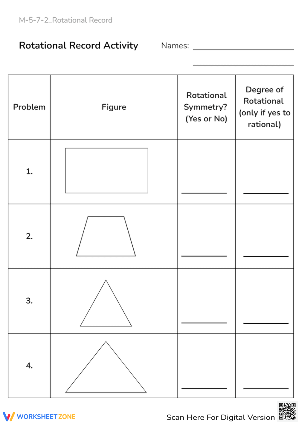 Explore Rotational Symmetry with this Worksheet - Page 1