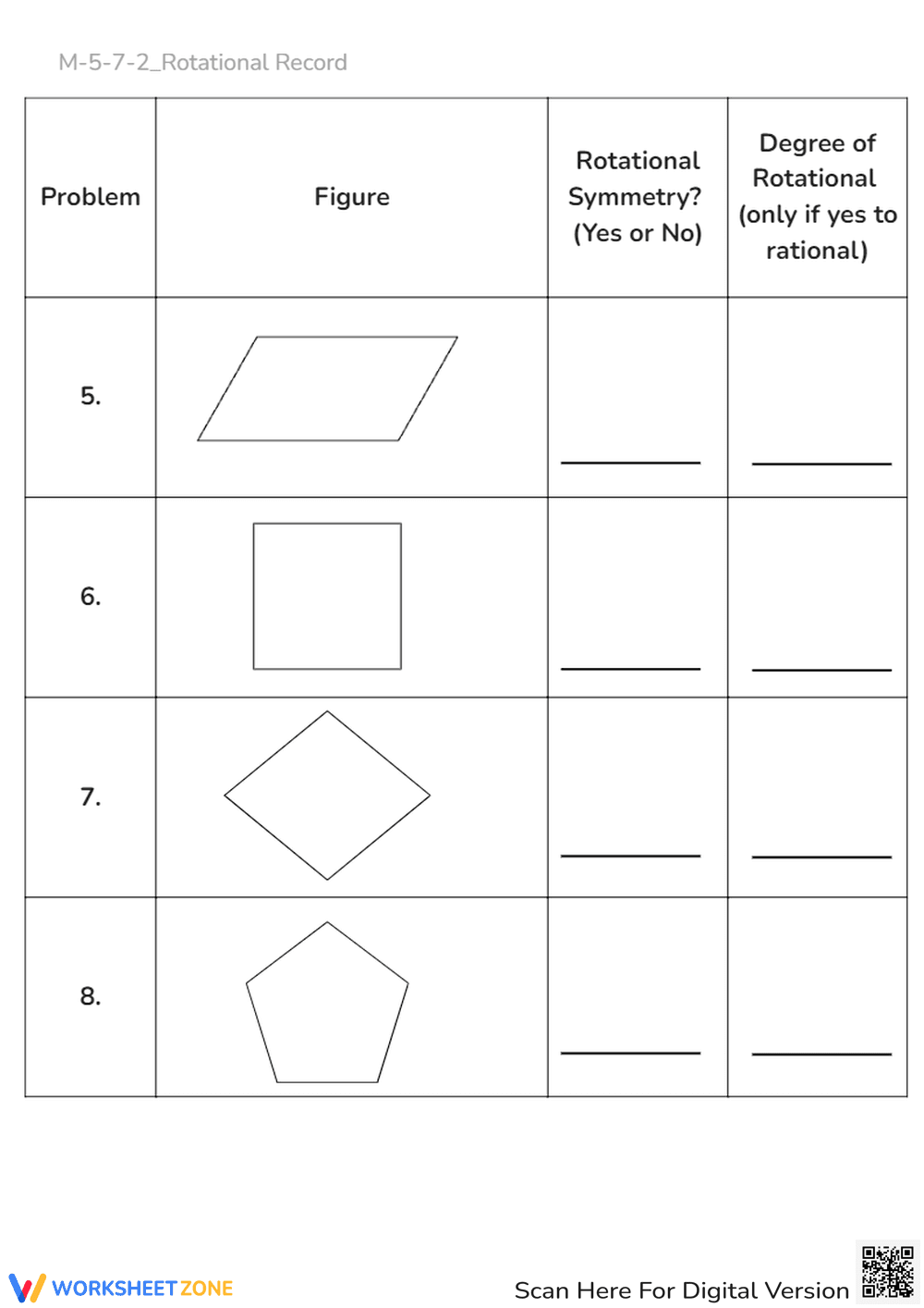 Explore Rotational Symmetry with this Worksheet - Page 2