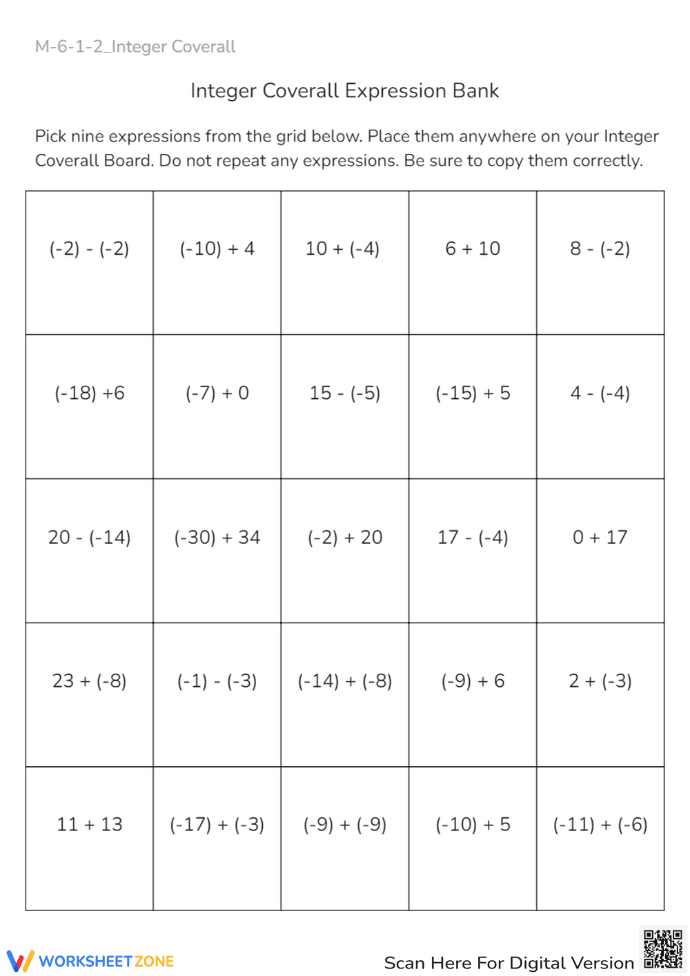 Integer Coverall: Add & Subtract Positive/Negative Numbers! - Page 1