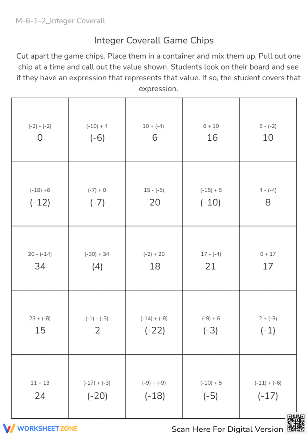 Integer Coverall: Add & Subtract Positive/Negative Numbers! - Page 2