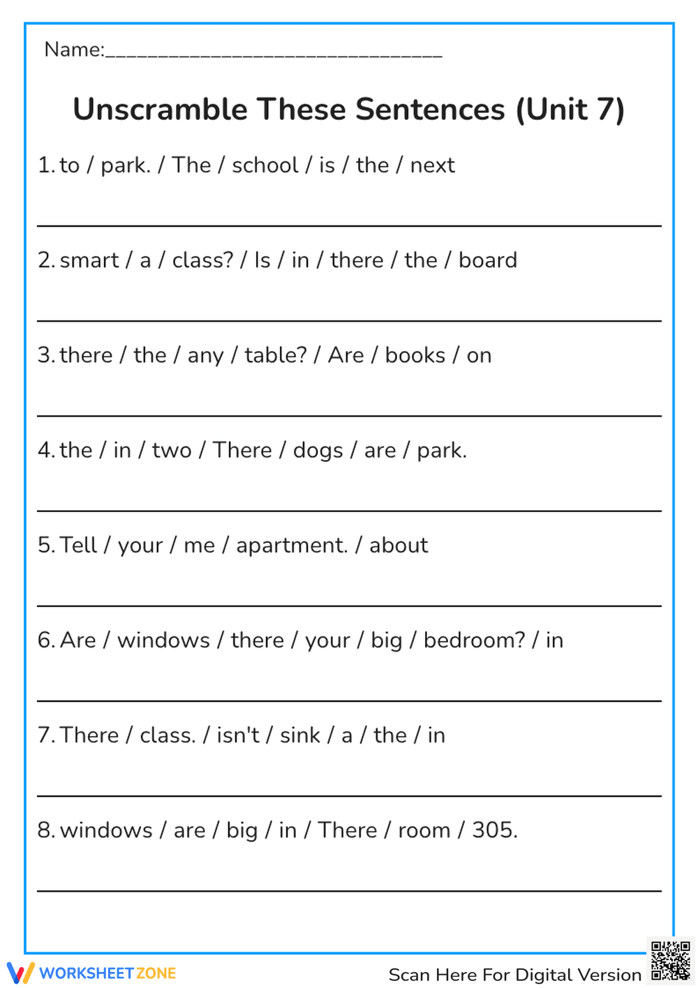 Unscramble These Sentences - Page 1