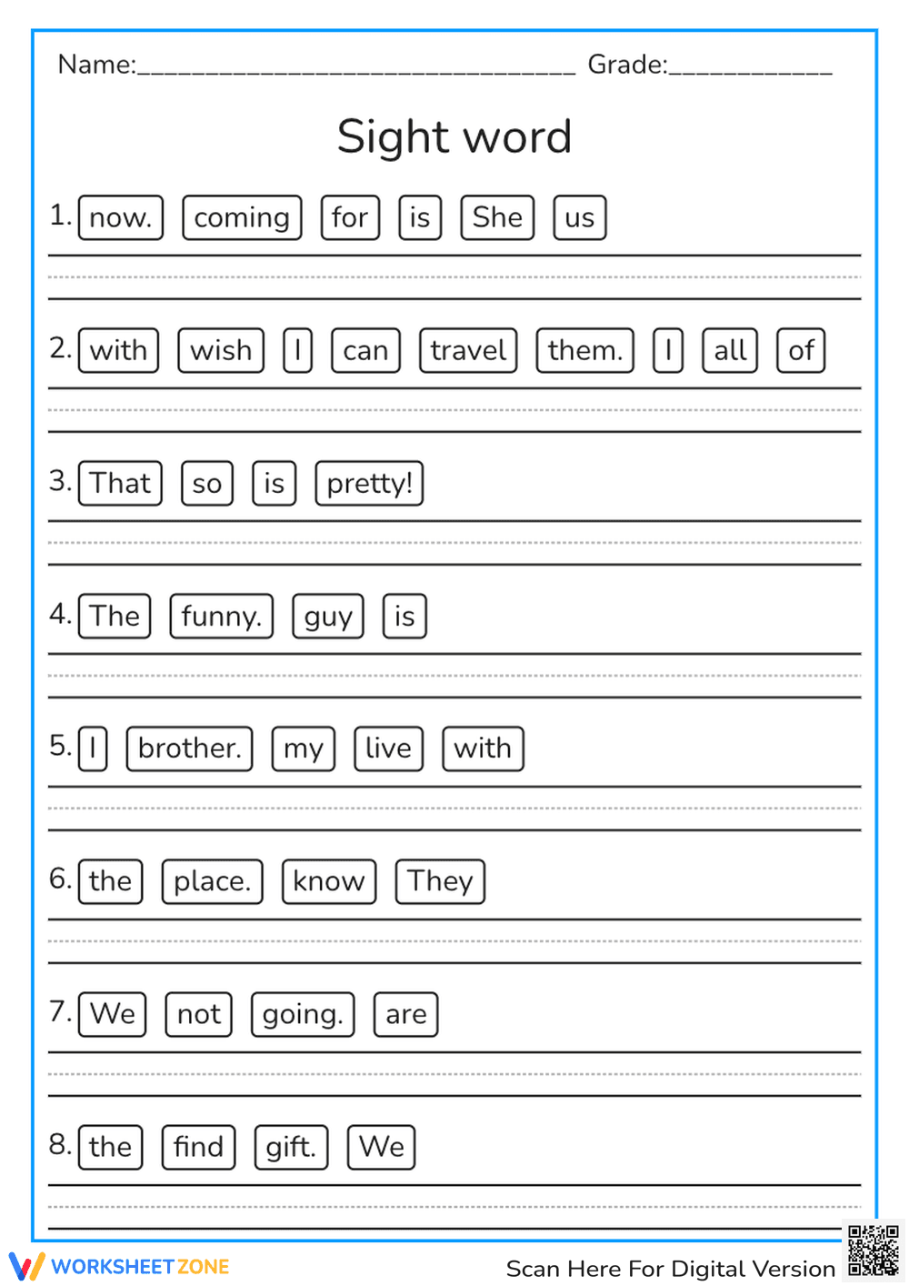 sight words - Page 1